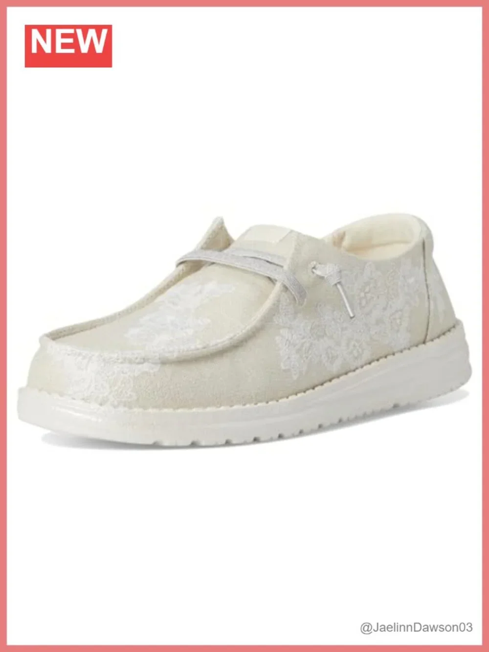 Women's Floral Lace Loafer Slip-On Shoes with Memory Foam Cushioning